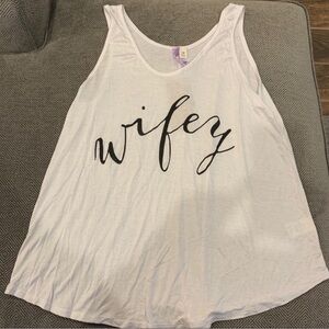 Francesca's Collections White 'Wifey' Tank Top